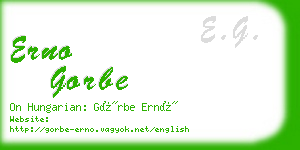 erno gorbe business card